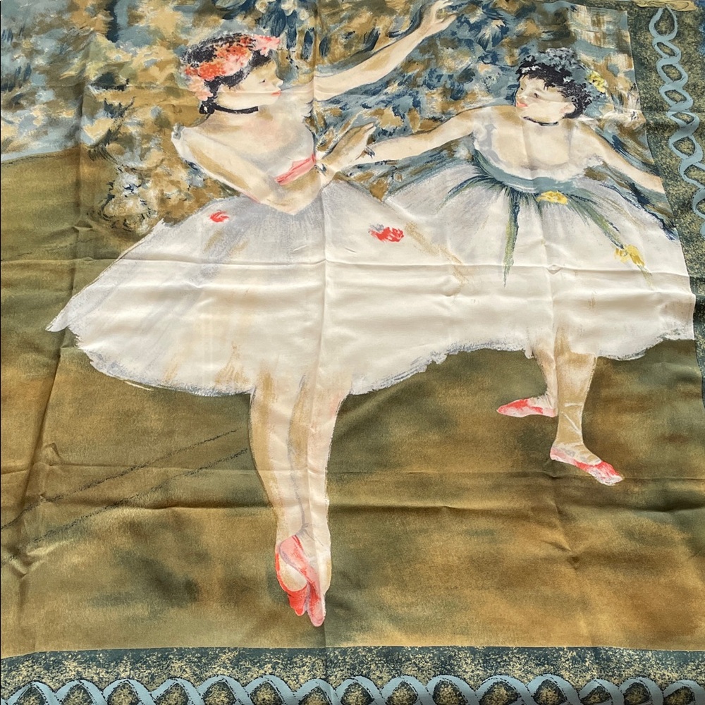 Vintage two Ballet Dancer Silk Scarf